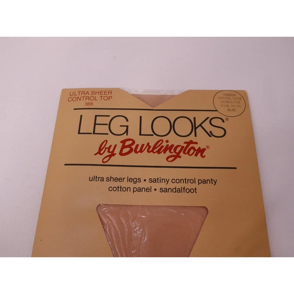 VTG Pantyhose Burlington Ultra Sheer Control Top 366 Leg Looks Crystal Beige M